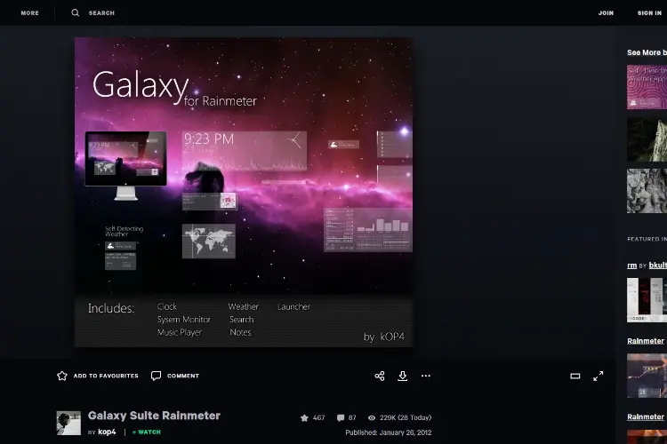 Galaxy Suite Rainmeter